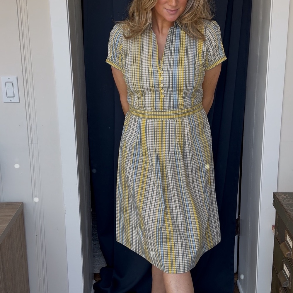 Striped Yellow and Gray Dress